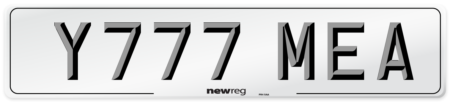 Y777 MEA Number Plate from New Reg